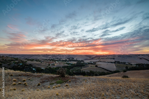 Sunset over Golden Plains  Maude  Victoria  Australia