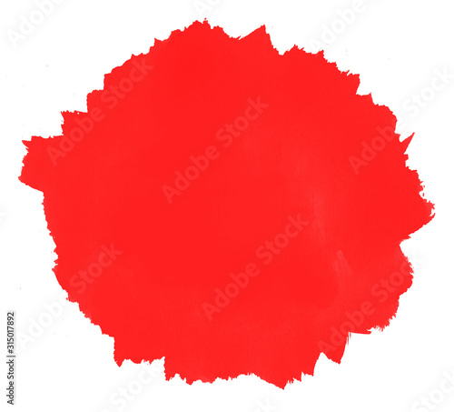 Red watercolor oval backdrop. Universal background for design.