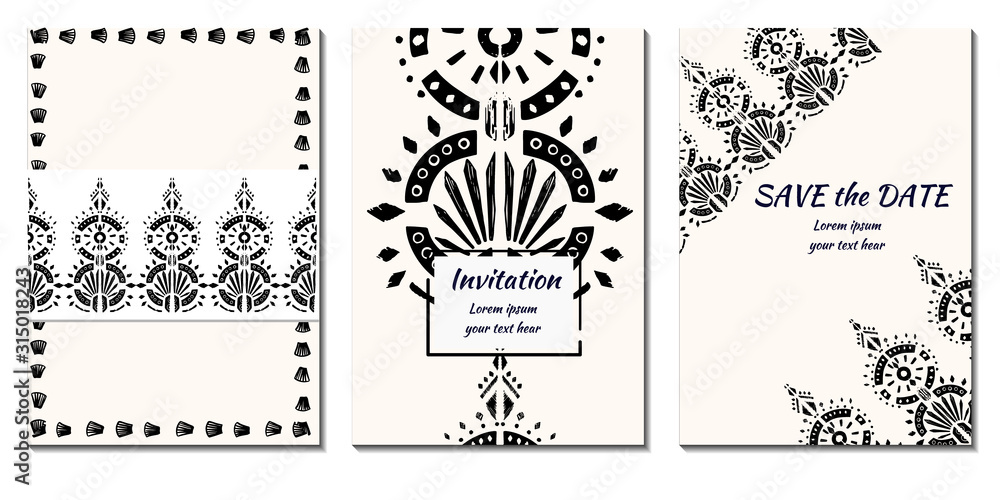 Modern template with ikat ornament for wedding design or greeting card any purpose. Modern template with ikat ornament for wedding design or greeting card any purpose.