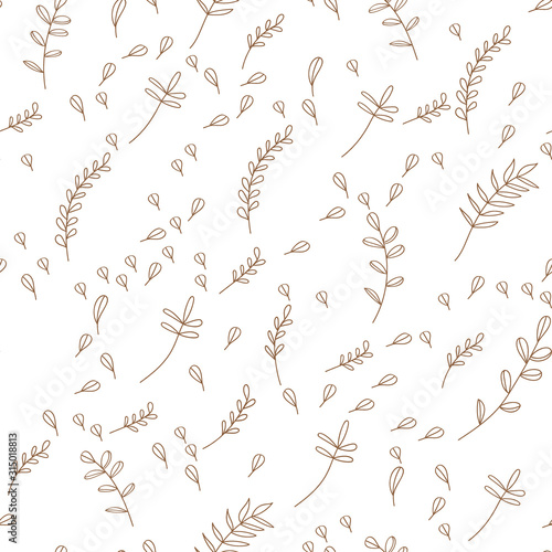 Exotic tropical hawaiian outline. Leaf plant botanical floral foliage. Engraved ink art. Seamless background pattern. Fabric wallpaper print texture.