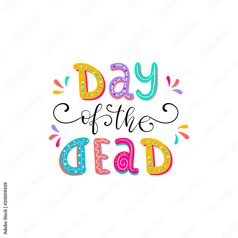 Day of the Dead lettering vector illustration. Day of the Dead lettering vector illustration.