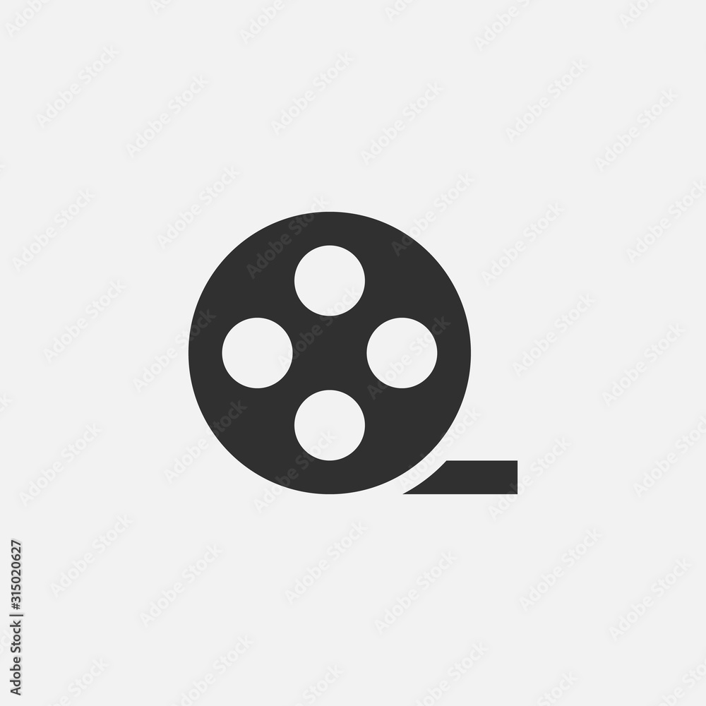 Video film tape cinema icon isolated on white background. Vector illustration.