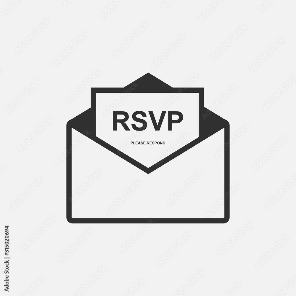 RSVP icon isolated on white background. Vector illustration. RSVP icon isolated on white background. Vector illustration.