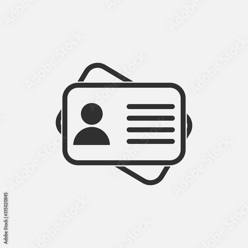 ID card icon isolated on white background. Vector illustration.