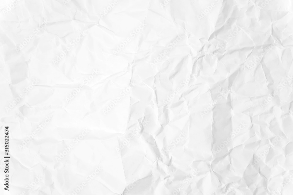 Fototapeta premium Paper texture Crumpled White.Top view.