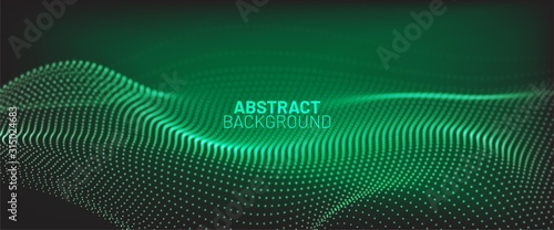 Canvas-taulu Futuristic 3d wave abstract background