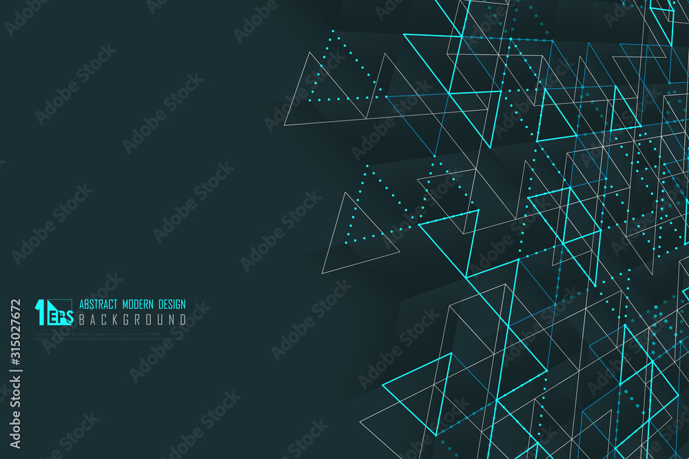 Abstract business technology of triangles pattern with green style presentation background. illustration vector eps10