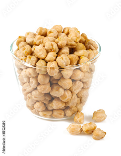 dried chickpeas isolated on white