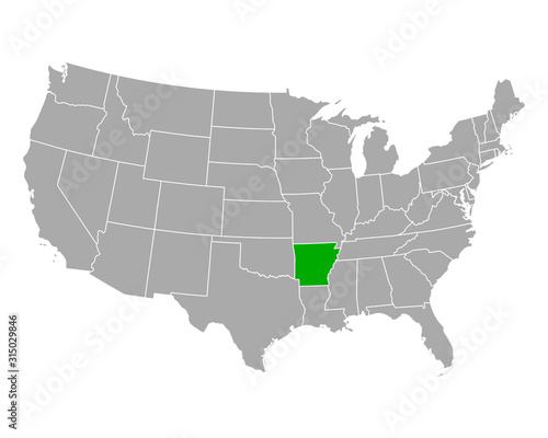 Karte von Arkansas in USA