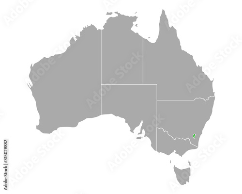 Karte von Australian Capital Territory in Australien