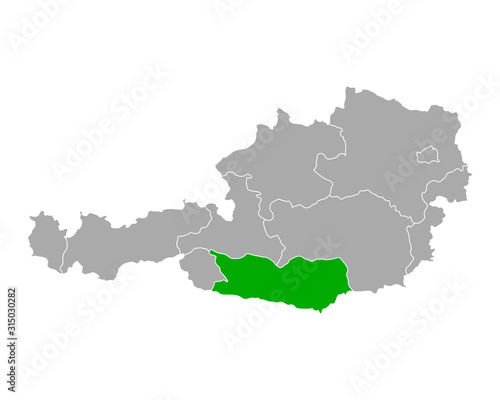 Karte von Kärnten in österreich