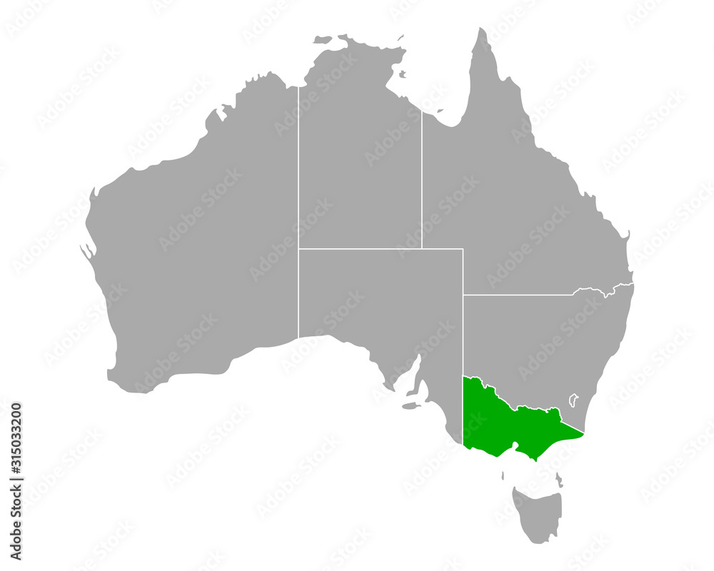 Obraz premium Karte von Victoria in Australien