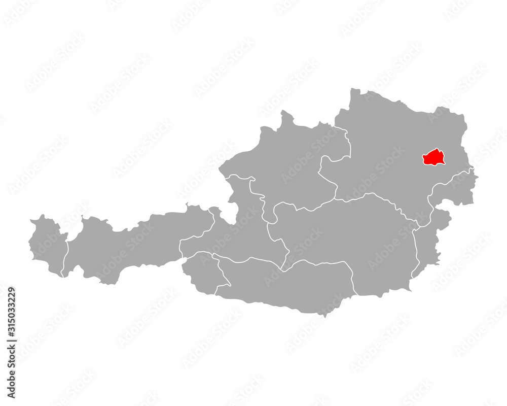 Karte von Wien in österreich