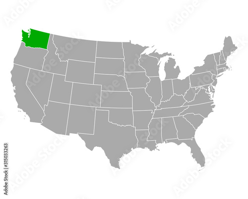 Karte von Washington in USA