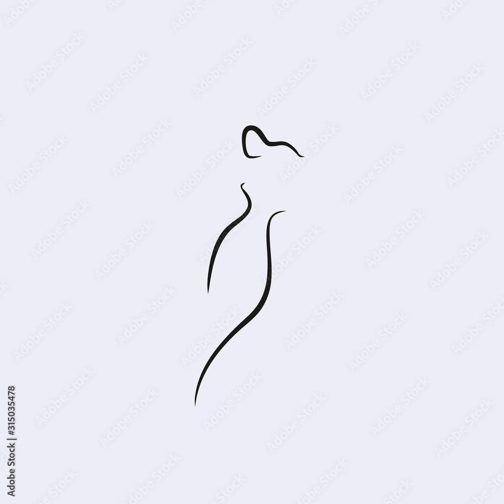 silhouette of a woman shape vector line illustration silhouette of a woman shape vector line illustration