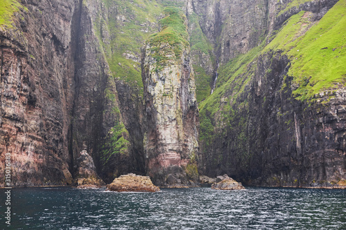 Faroe islands sea cliffs in Vestmanna area. Streimoy, Denmark photo