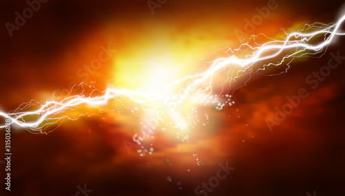 Thunderstorm. Light effects. Heat lighting. Electrical energy. Vector illustration.