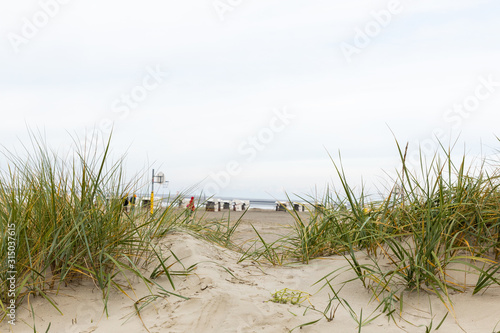 Dunes on the North Sea beach in Germany