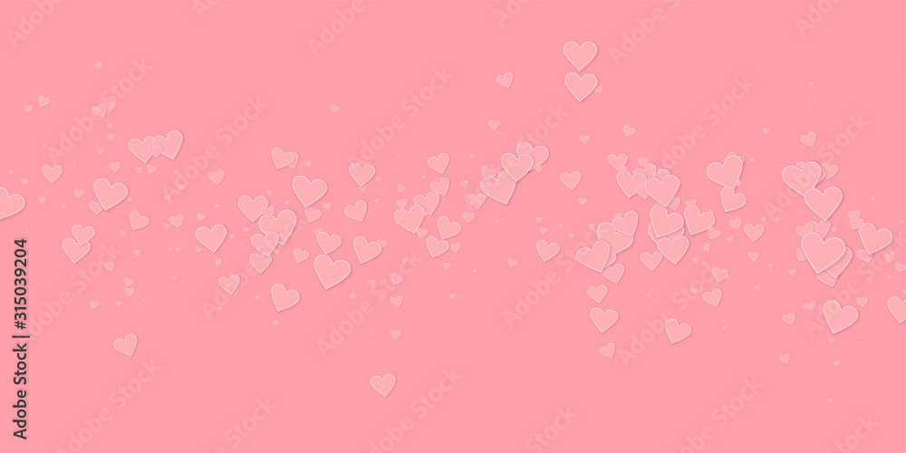 Pink heart love confettis. Valentine's day falling