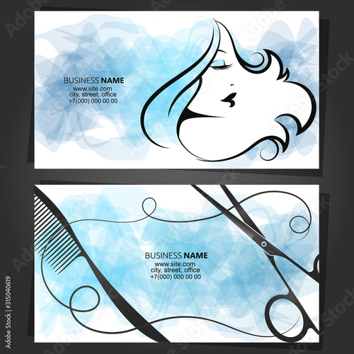 Business card for beauty salon and hairdresser concept