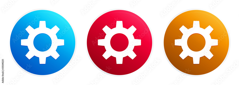 Settings icon premium trendy round button set Settings icon premium trendy round button set