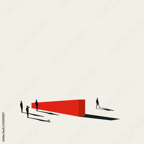 Business competition vector concept with businessman leaving competitors behind. Symbol of winning, leadership, success.