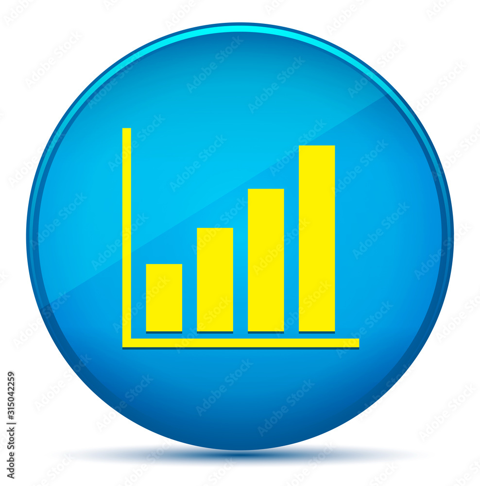 Statistics icon modern flat cyan blue round button Statistics icon modern flat cyan blue round button