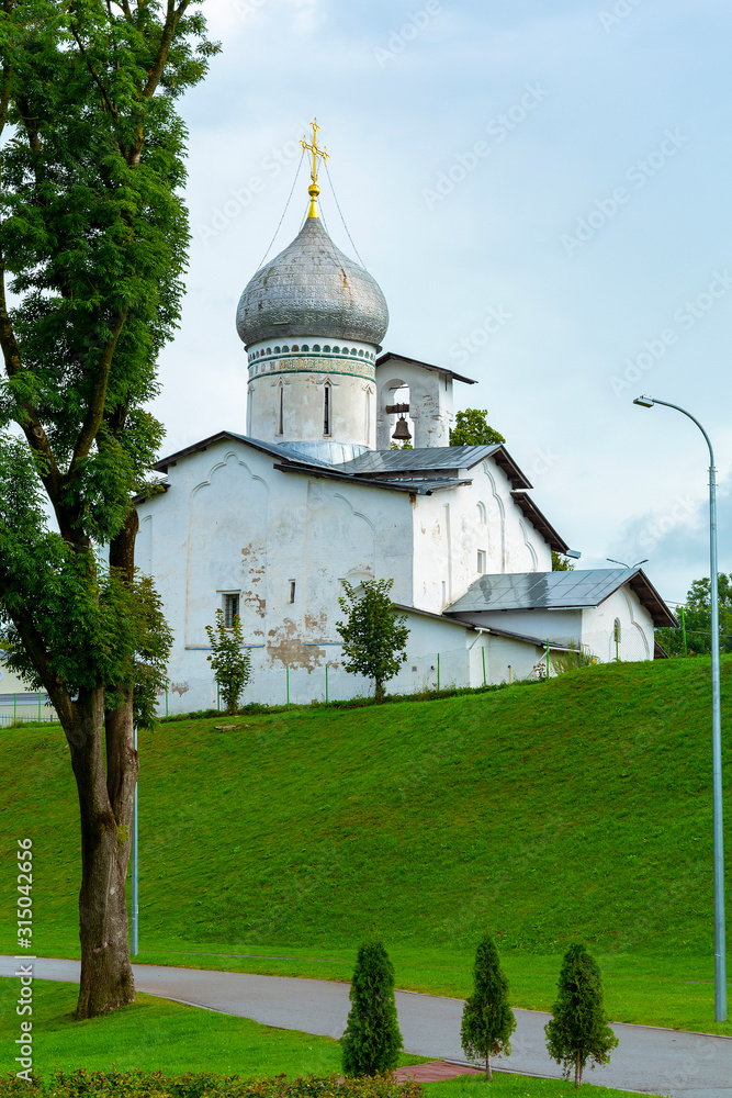 Pskov, ancient Orthodox Church of Peter and Paul with Buoy