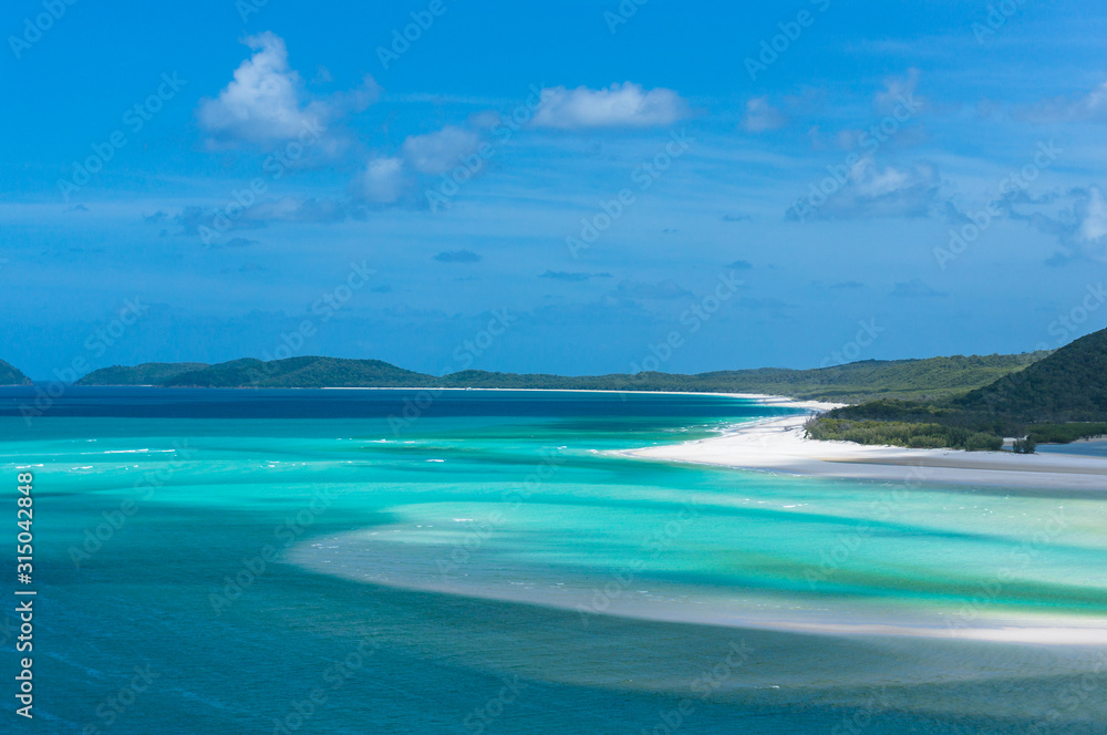 Australian tropical Whitsunday Island with famous Whitehaven beach