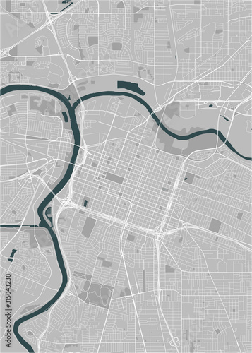 map of the city of Sacramento, USA