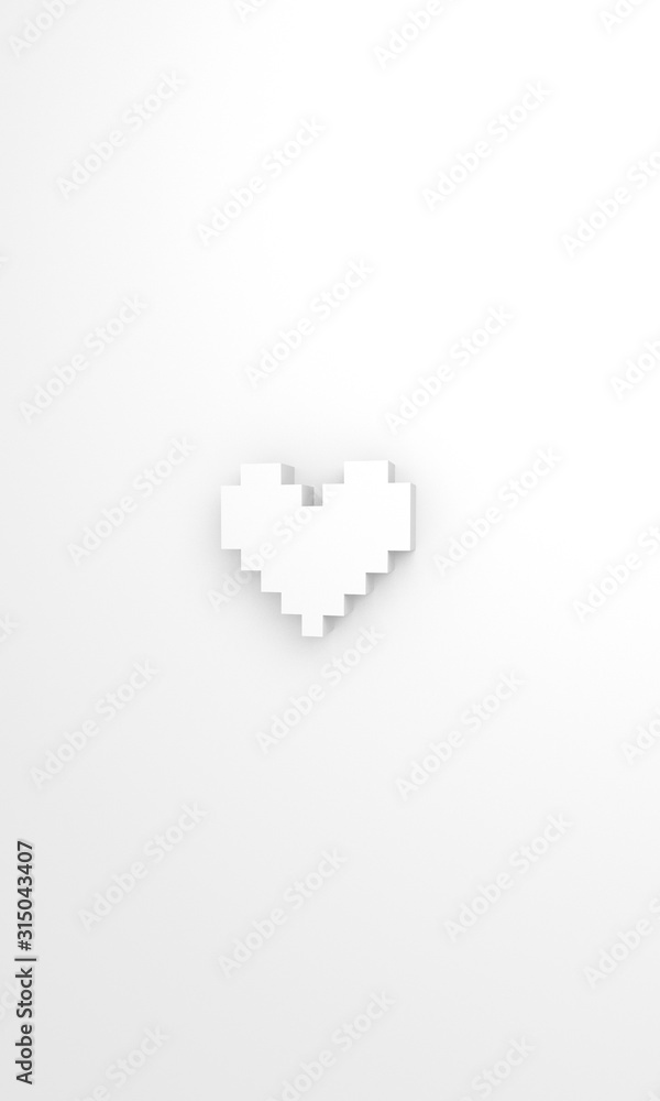 3D pixel heart shape wallpaper background 3D pixel heart shape wallpaper background