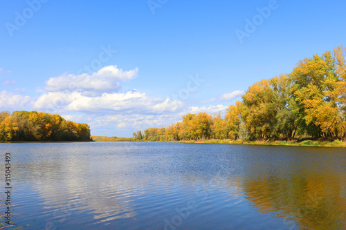 autumn landscape with river © Devyatkin