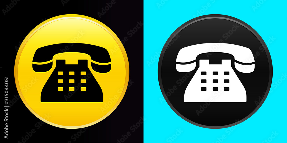 Telephone icon flat exclusive button set