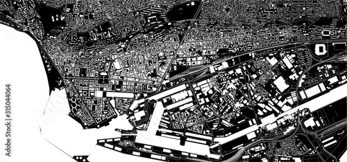 map of the city of Le Havre, Seine-Maritime, Normandy, France