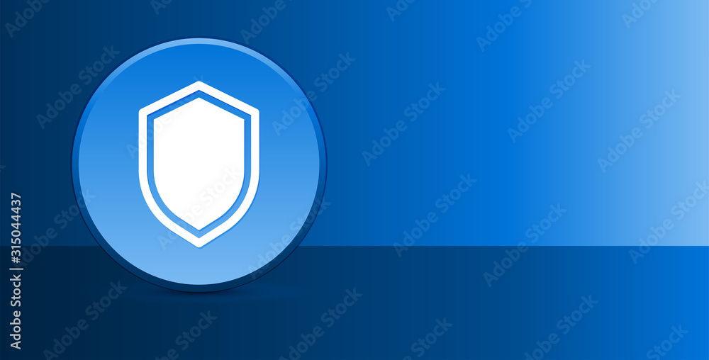 Shield icon glassy modern blue button abstract background Shield icon glassy modern blue button abstract background