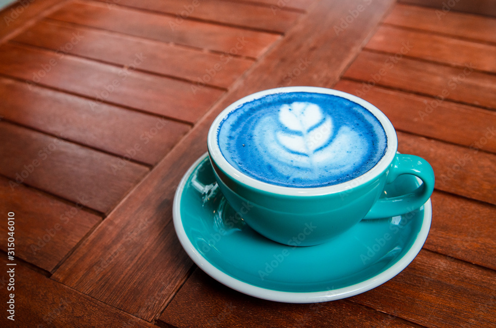 Latte art coffee and Matcha latte so delicious on white background Latte art coffee and Matcha latte so delicious on white background