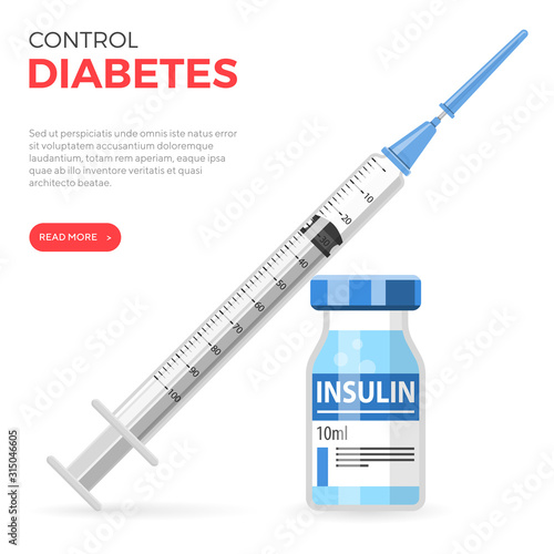 Diabetes Insulin Syringe and Vial
