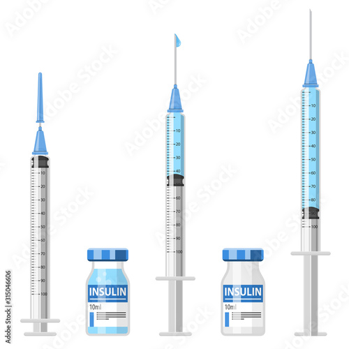Diabetes Insulin Syringe and Vial