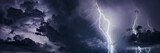 Thunderstorm with lightning bolts, banner image.