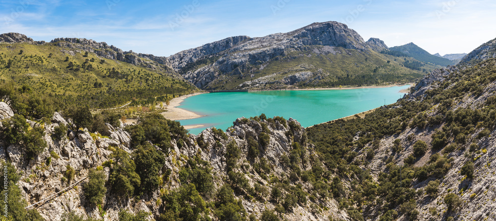 Gorg Blau, an artificial lake located at the valleys of the mountainous part of Mallorca, Spain
