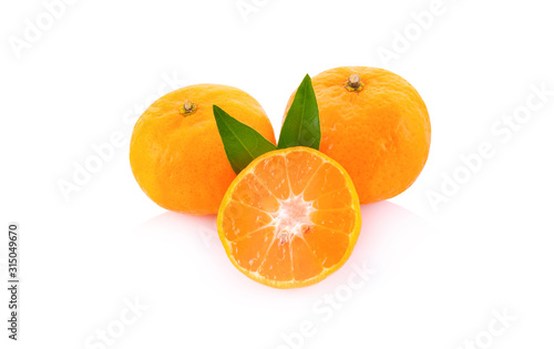 Fresh orange isolated on a white background