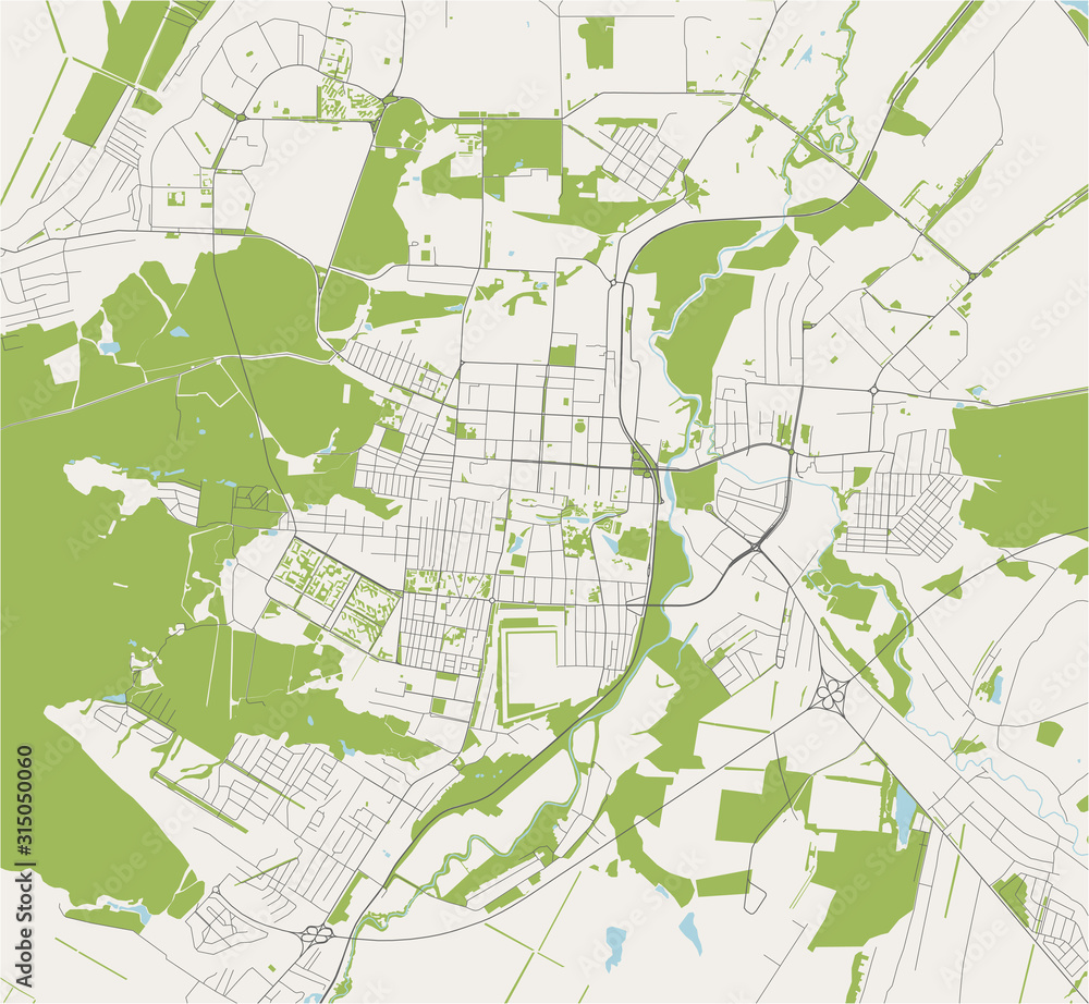 map of the city of Saransk, Russia