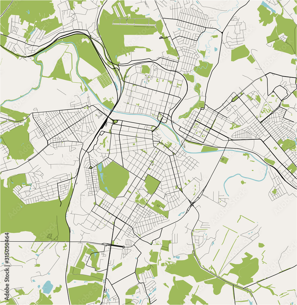 Naklejka premium map of the city of Tula, Russia