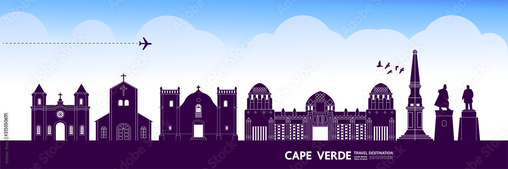 Cape Verde travel destination grand vector illustration. 