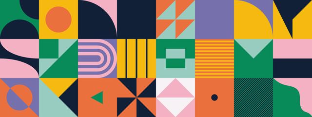 Keuken achterwand Jaren 50 patronen Abstract mid-century vormenpatroon  © Normform