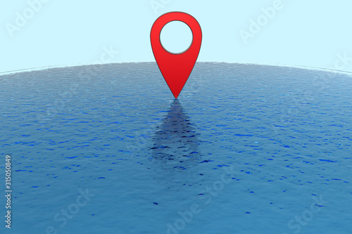 symbol map pin in ocean