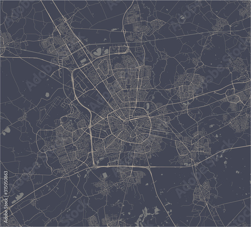 Fotografie map of the city of Eindhoven, Netherlands