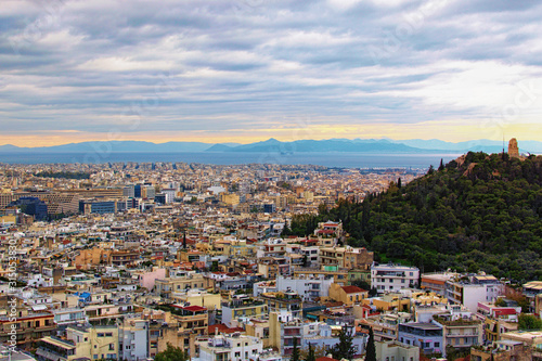 Wallpaper Mural Gorgeous aerial view over the city of Athens against cloudy sky. Famous touristic place and travel destination in Europe. Greece Torontodigital.ca