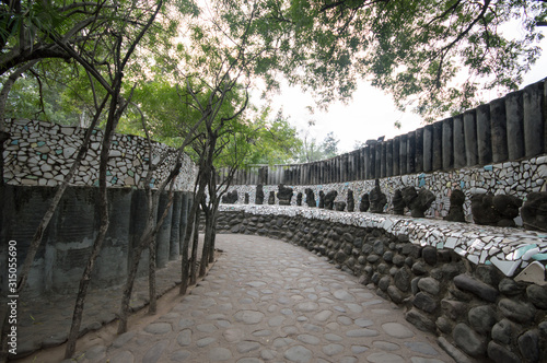 Fotografie River stones for display at Rock Garden in Chandigarh, India