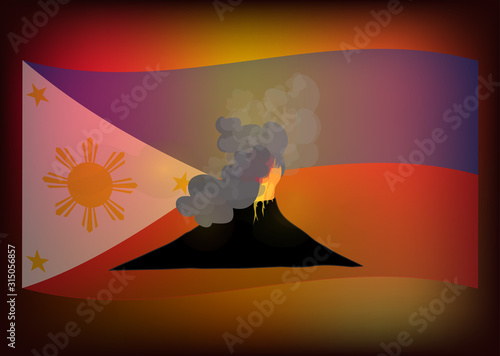 Taal Volcano Eruption, Pray for Philippines, Pray for Albay, Philippines Volcano, sign symbol background, vector illustration.
